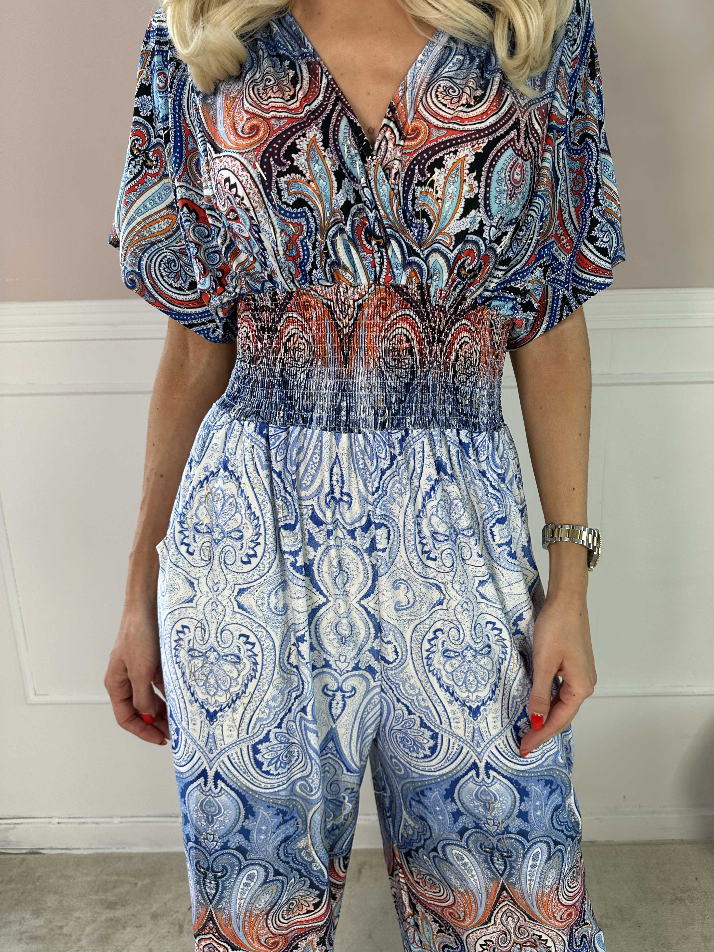 Pams Paisley Jumpsuit - Elastisk buksedragt med mønster